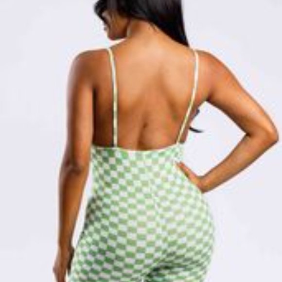 CHARMING BUNNY CHECKER PRINT ROMPER - Picture 6 of 6